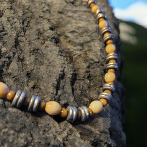 Hippie boho neutral tones, brown, Tan  16-INCH Necklace